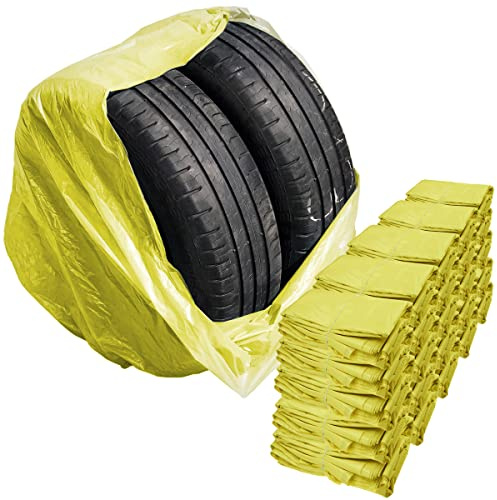 Stix Automotive Equipment Bolsas para neumáticos - 500 Unidades - 100x100cm - Bolsas de LDPE - Amarillo