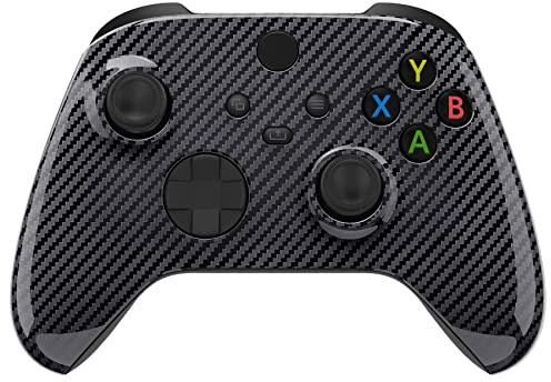 eXtremeRate Front Gehäuse Case für Xbox Series X&S Controller, Vorderseite Hülle faceplate Cover Skin Shell Zubehör für Xbox Core Controller-Carbon Fiber