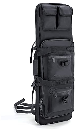 Gespann Tactical Rifle Backpack Soft Rifle Case Rifle Storage Holder for Hunting Trekking Hiking Fishing Rod Bag (Schwarz, 83cm)