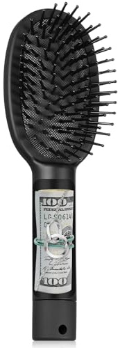 Travel Hair Brush Hidden Safe: 7.8in Portable Hair Brush Secret Compartment Items for Car & Beach - Hairbrush Hidden Compartment to Hide Money, Cash, Jewelry, Valuables, 0.75 Wide 3.54 Deep
