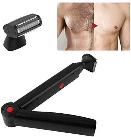 Elektrisch Rückenrasierer Herren, Haarentfernung und Körperrasierer, Elektrischer selbst Rücken Rasierer USB-faltbares Haar Körperrasur Trimmer