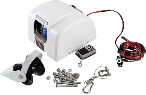 NGARY Treuil D'ancre Électrique pour Bateau, Ancre d'eau Salée 12 V, Kit De Guindeau D'ancre Marine avec Lumière LED Et Télécommande, Ancres Jusqu'à 45 LB, pour Bateaux Pontons De Pêche