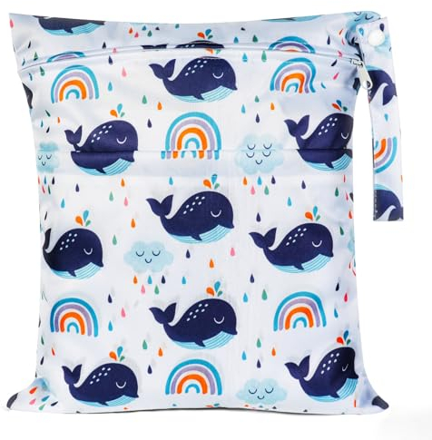 Vicloon Bolsa de Pañales Impermeable y Reutilizable Para Bebé - Lavable con Cremallera Para Viajes, Playa y Piscina