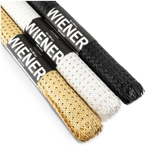 Natural Goods Berlin Wiener Geflecht | Rattan Geflecht für DIY-Möbel wie Schranktür, Stuhl, Kommode, Sideboard, Sitzbank, Raumteiler oder Sichtschutz | Korb-Geflecht 45x100 cm in Natur