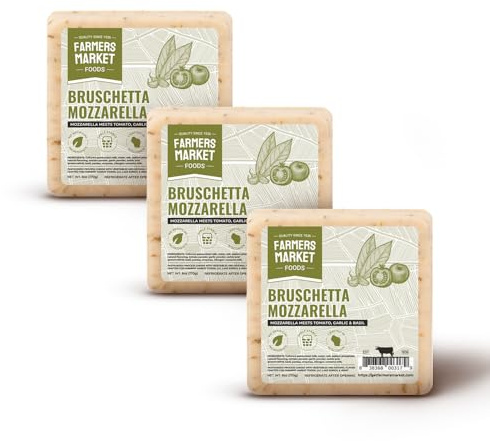 Farmers Market, Gluten Free, Keto, Paleo, Low Sodium, Zero Sugar, Wisconsin Cheese Gift Sets, 3-Pack, Bruschetta Mozzarella