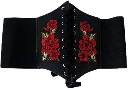 Negro Cinturón Elástico de Corsé,Ancho Cinturón EláStico,Cinturon Corset Pirata Mujer,Ancho Elástico Corsé Cintura,Cinturón Retro Corset Mujeres,Corsé Ajustado en la Cintura Correa de Cintura