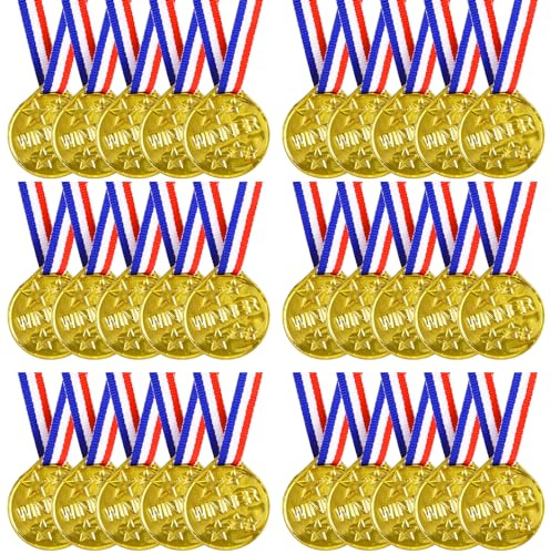 SULOLI 30 Pièces Médailles Enfants-Médaille d'or avec Rubans de Cou