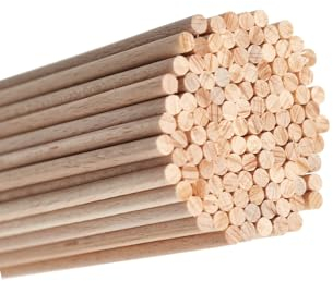 Mendi Palillo de madera fino 3 mm y 30 cm ideal para manualidades, cocina, bricolaje.