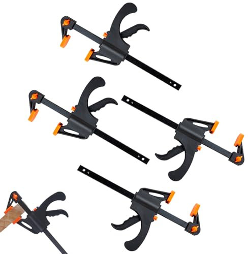 Sargento de Barra, Abrazadera de Barra, Set de Sargentos para Carpintería, Sargento de Tornillo, Abrazaderas de Liberación Rápida, para Carpintería de Montaje y Desmontaje, 102MM x 35MM, 4 Piezas