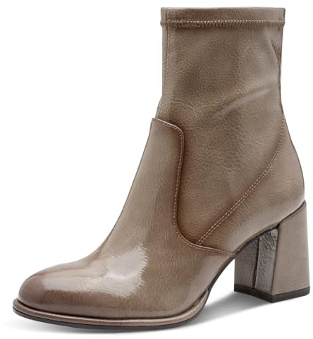 Tamaris Stivale da donna con tacco 1-25357-41 Patent, colore: tortora 38 EU, Brevetto grigio talpa., 38 EU