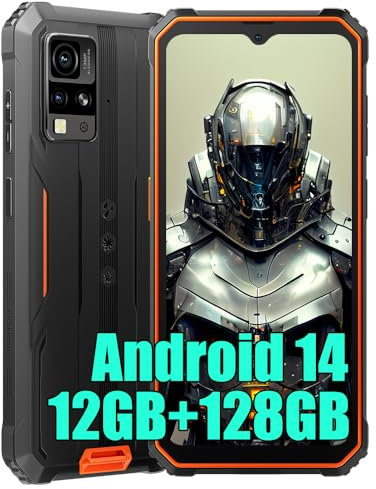 Blackview BV4800 Pro Téléphone Portable Incassable 2025, 12Go+128Go/1TB Android 14 Téléphone Débloqué, 5180mAh, 16MP+8MP, 6.56 HD+ Smartphone Incassable Etanche, Dual SIM 4G,GPS,NFC,OTG,FM,Orange