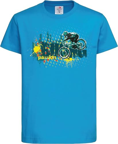 Camiseta de Bicileta: Biking Passion - T-Shirt para jóvenes Ciclistas - Regalo Niños Niño Niña - Bike Bici BTT MTB BMX Mountain-Bike Deporte Pijama Outdoor - Cumpleaños Navidad