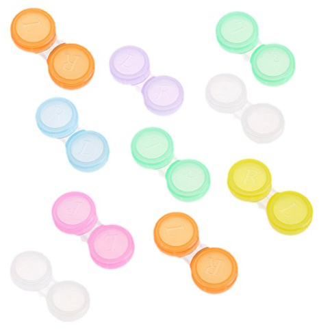 NIHENHAO 10 Piezas Lentes de Contacto L + R Soporte de Almacenamiento Soporte de Almacenamiento Accesorios de Viaje Pegamento
