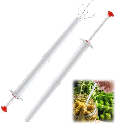 2pcs Pickle Grabber Tool Set, Stainless Steel Pickle Tool for Jarred Pickles - Ideal for Kitchen Use by Home Cooks, Deli Lovers & Pickle Enthusiasts