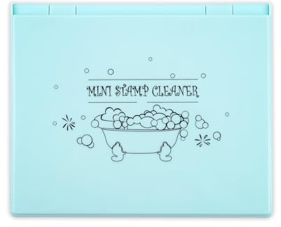 Stamp Scrubber for Stamps,Dual-Sided Stamp Cleaning Pad with Synthetic Bristles,Stamping Tool Cleaning Cling & Foam & Clear & Rubber Stamps 5.9x4.8inch(Blue)