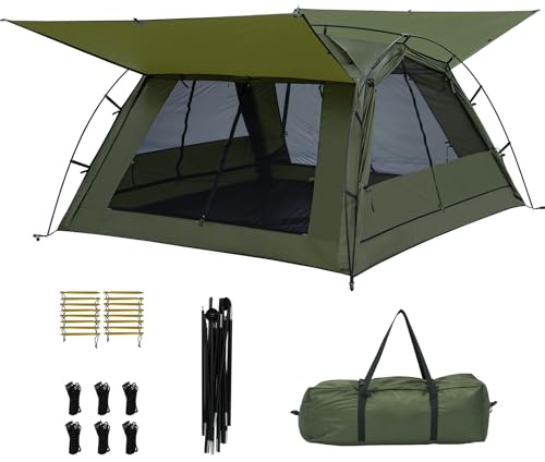 Roveity 2-3 Person Tent for Camping Cabin Tent with Vestibule Waterproof Lightweight Easy Set Up Outdoor Tent for Hiking Backpacking Motorcycle