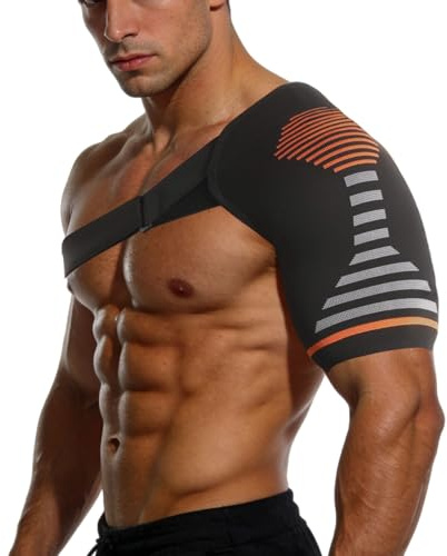 Othrion 1Pcs Shoulder Support Brace for Men and Women,Adjustable Shoulder Brace Compression Sleeve,Rotator Cuff Shoulder Support Brace for Pain ReliefJoint DislocationInjury(L/XL Orange)