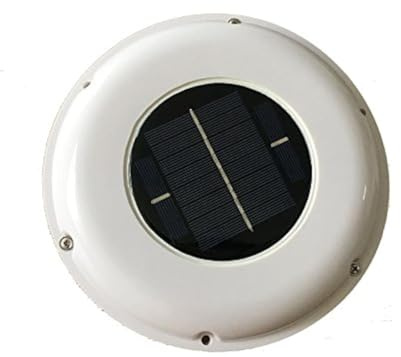 MANANASUN Solar Vent Automatic Ventilator Roof Mounted Fan Max Airflow 11.6cfm Low Air Volume Ventilate Area Around 5㎡ Airduct 116mm for Boat Motorhome Greenhouse Kitchen (white)