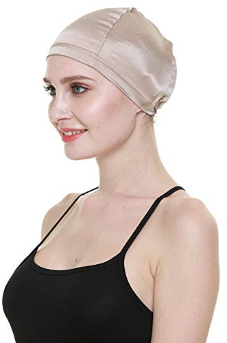 Wig Cap-100% Mulberry Silk Breathable Soft for Bald Head Available All The Year, Champagne, One Size