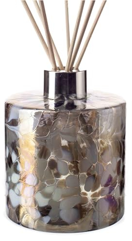 Amelia Art Glass Cylinder Reed Diffuser - Grey, NORMAL, JNS_471508