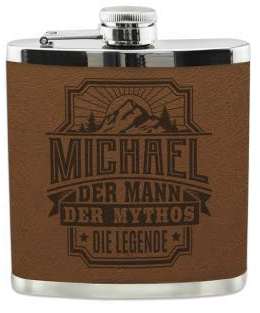 History & Heraldry Echter Kerl Flachmann Michael - individuell und personalisiert mit Gravur, Name und Spruch