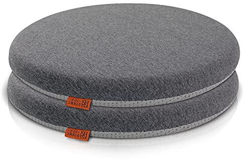 Sitzkissen Stuhl 40x40 cm im 2er Set – Sitzkissen Outdoor mit Memory Foam -Sitzkissen für Indoor & Outdoor Nutzung – Mittelhart H3 Sitzpolster Gartenstuhl Balkon Terrasse – Garten Sitzpolster Grau