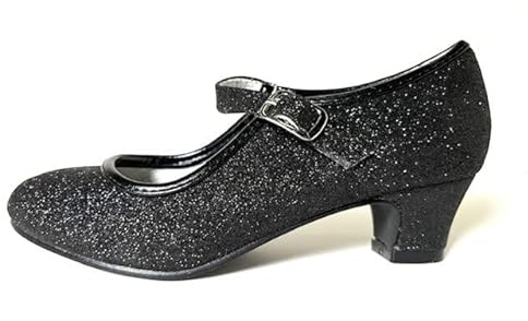 La Seno Rita Princess Glitter Elsa Frozen Spanska Flamenco skor, svart, 41 EU