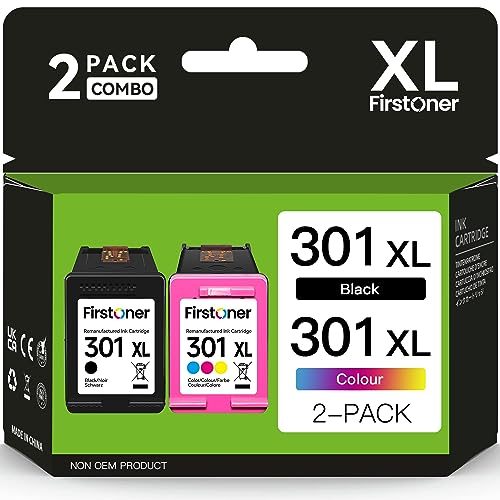 301 Druckerpatronen Multipack, 301XL Schwarz und Farbe Tintenpatronen Ersatz für Original HP 301 für HP Envy 4500 4502 5530 5532 Deskjet 1000 1050 1510 2510 2540 3050 OfficeJet 3830 3834 4655 5220