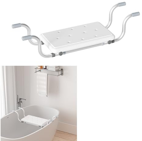 Randaco Siège de baignoire, 72 x 22,5 x 18 cm, pour personnes âgées, charge maximale : 136 kg, antidérapant, convient pour la salle de bain