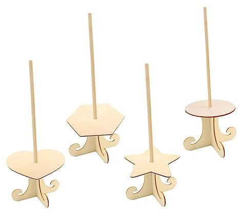 TOPPERFUN 4 Stück Donutständer Aus Holz Donut Board Donut- Halter Donut Holder Stand Party Holz Donut Rack Ausstellungsst?nder Bagelhalter Für Partys Baby Haushalt Hölzern Anhänger