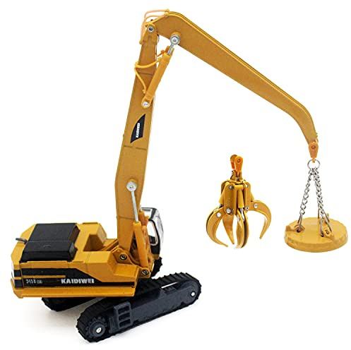 Tipmant Alloy Die-cast Vehicle Model Toy Material Handling Diecast Crane Engineering Truck Metal Durable Kids Birthday Gift Scale1:87