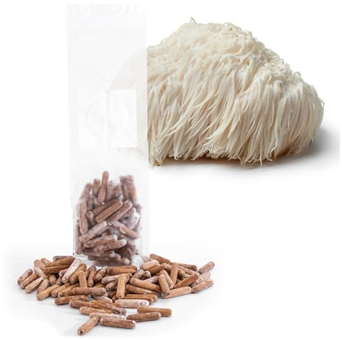 Edelpilze.Shop Pilzdübel 50 Stk für Baumstammkultur – Pilzbrut mit hochwertigem Myzel vom Profizüchter ideal für Heimzüchter & Gartenliebhaber, einfache Anwendung – Igelstachelbart