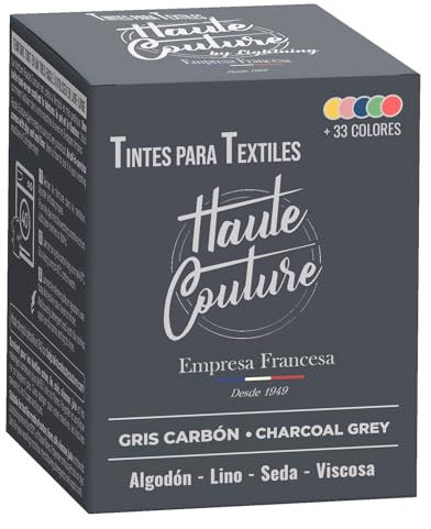 Haute Couture Grau Textilfarbe - 350g - Kohlengrau - Alles-in-Einem - Fertig zur Anwendung für Kleidung und Stoffe