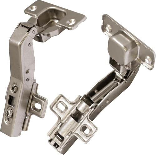 Set di 2 cerniere a scomparsa per angoli a 45° per ante mobili completamente incassate - apertura di montaggio 35 mm - con clip e ammortizzatore