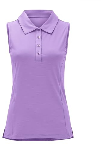 Phrasing Shirt Women's Summer Solid Color Shirt Stand Up Collar Sleeveless Casual Sports Top Tennis Women's Petite Mock Neck (Purple, XS)