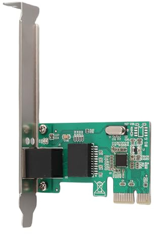 lyrlody Conjunto de Tarjeta de Red Ethernet PCI-E Gigabit 10/100/1000Mbps Realtek 8111e Enchufe y Reproduce para Unix con Control Dúplex Completo