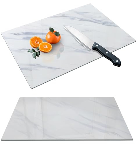 2 Pcs Tempered Glass Cutting Board 40x30cm Non-Slip Worktop Saver Chopping Board Countertop Saver Scratch Resistant Heat Resistant Shatter Resistant Dishwasher Safe 40 * 30cm Marble