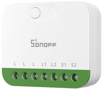 SONOFF MINI DUO（Matter su WiFi） Interruttore Intelligente WiFi a 2 Canali, Abilitato Matter, Carico Totale 16A, Compatto per Scatole Standard, Controllo Remoto e Automatizzato