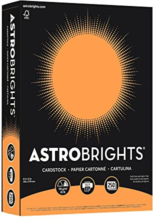 Astrobrights® Color Card Stock, 8 1/2 x 11, FSC® Certified, 65 Lb, Cosmic Orange, Pack Of 250