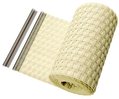 HaGa® PE-Sichtschutzstreifen 255cm x 19cm - Balkon-Zaunblende aus PE-Rattan Sichtschutz in beige