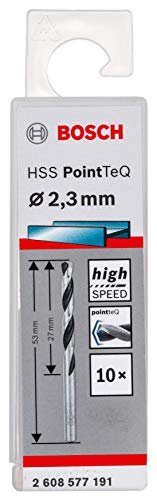Bosch Professional 10-Piece PointTeQ HSS Twist Drill Bit (for Metal, 2.3 x 27 x 53 mm, Drill Driver Accessories)