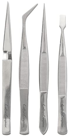 Crafter's Companion CC-TOOL-TWEEZ4 Präzisionspinzetten Greifer Für Papier und Karton Crafting-Projekte Satz Von 4, White, Einheitsgröße