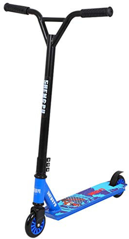 WRRAC-Trampolin Scooter Profesional de Giro de 360 Grados con Plataforma de aleación, Scooter acrobático de Alto Impacto Ruedas de 100 mm Cubierta de aleación Ligera 220LB Carga máxima