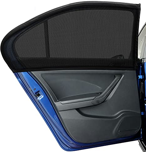 DIZA100 Auto Sonnenschutz Baby für Kinder Erwachsene Haustiere, 2 Stück Universal Sonnenblende Auto Netz mit UV Schutz/Blendschutz, Autofenster Sonnenschutzrollos Heckscheibe (XL)