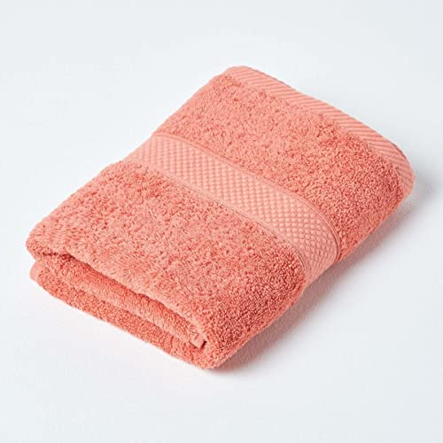 Homescapes orangenes Handtuch aus 100% türkischer Baumwolle mit 500g/qm, Flauschiges Gästehandtuch 40 x 60 cm, Terracotta-orange