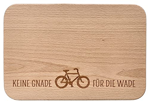 Spruchreif Frühstücksbrettchen aus Holz mit Gravur „Keine Gnade für die Wade“ – Perfekte Geschenkidee für Radfahrer & Mountainbiker