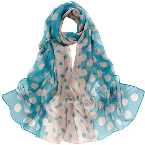 FAIRYGATE Polka Dot Scarf Ladies Scarfs for Women Lightweight Print Pattern Fashion Chiffon Scarves Sunscreen Shawls and Wraps A4805