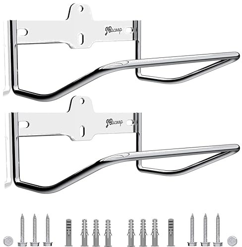 JBscoop 2 Ladder Hooks Wall Mount for Ladder Storage Strollers and Folding Chair, Heavy Duty Lader Holder Rust Proof SS304 (2)