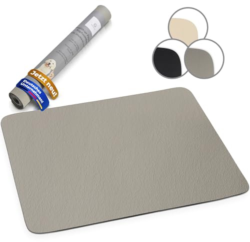 Miggo® Napfunterlage 50x80 cm Grau XL – saugfähig, rutschfest, Kunstleder