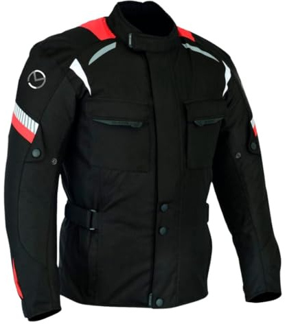 outletMOTARD Giacca da Moto Uomo 4 Stagioni - Impermeabile, Traspirante e Protettiva con Protezioni su Spalle, Schiena e Gomiti - Poliestere Maxdura 600D